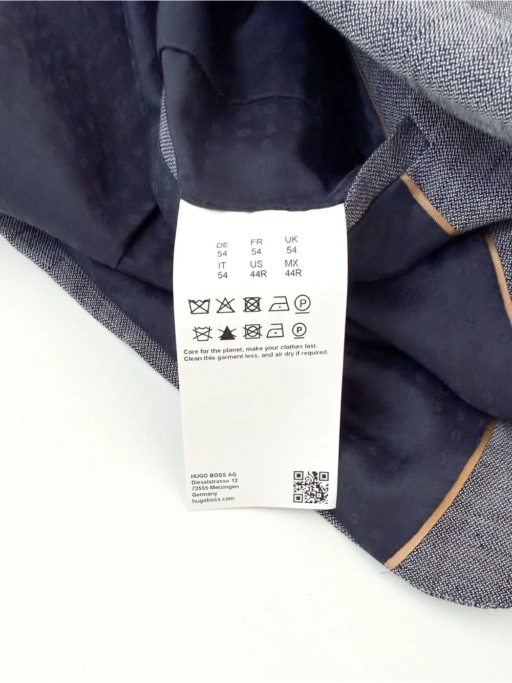 NEW Hugo BOSS Men's Light Gray Navy Blue Linen Suit Jacket and Pants 44R